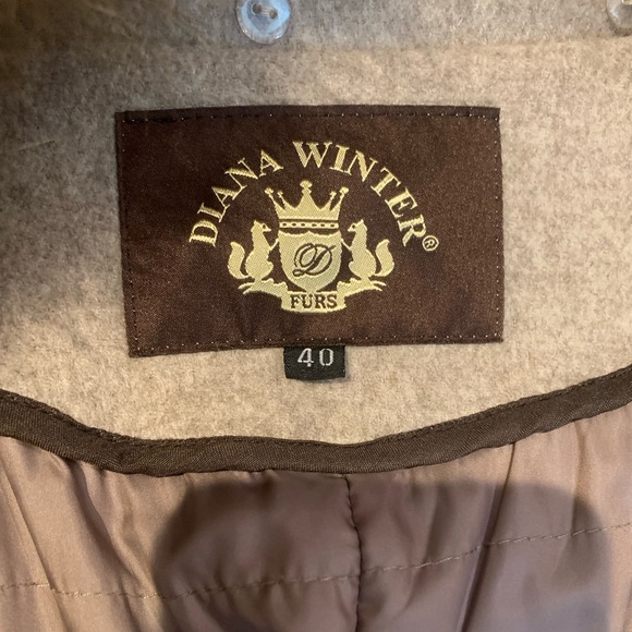 Diana Winter Woodland & Natural Fur Asymmetrical Belted Coat - Picture 6 of 6